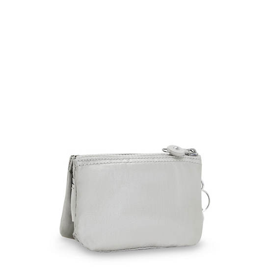 Kipling Creativity Small Metallic Pouch Tassen Zilver | BE 2109XY